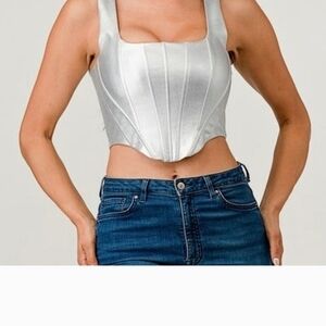 Japna Silver Crop Top